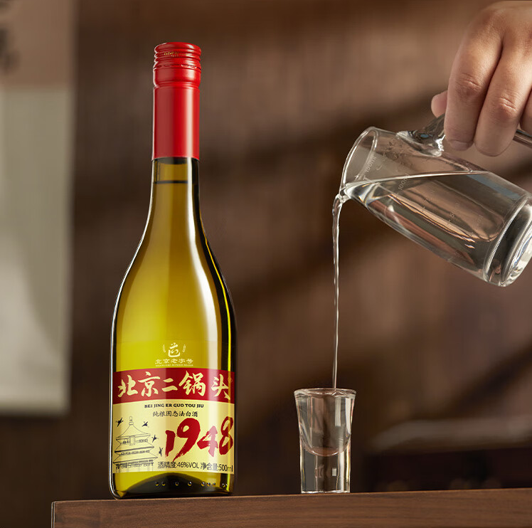 京东京造 正道1948 北京二锅头 46度清香型白酒 固态纯粮500ml*6瓶