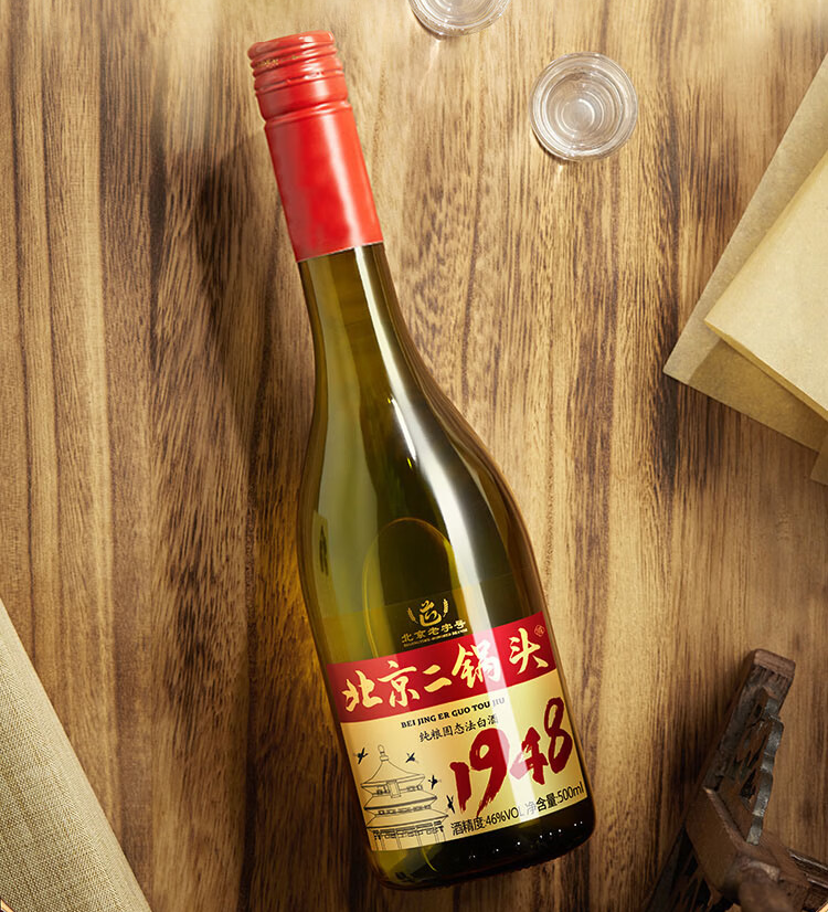 京东京造 正道1948 北京二锅头 46度清香型白酒 固态纯粮500ml*6瓶
