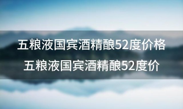 五粮液国宾酒精酿52度价格五粮液国宾酒精酿52度价格