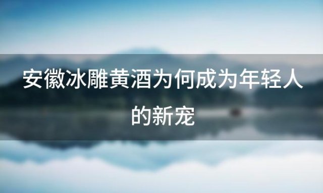 安徽冰雕黄酒为何成为年轻人的新宠