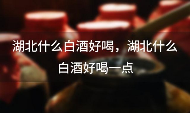 湖北什么白酒好喝，湖北什么白酒好喝一点